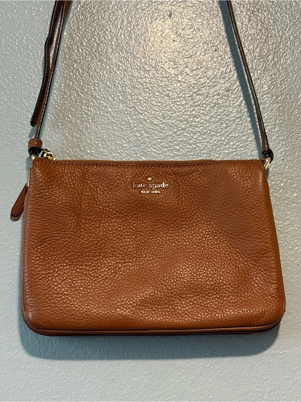 kate spade Brown Pebbled Leather Crossbody Bag